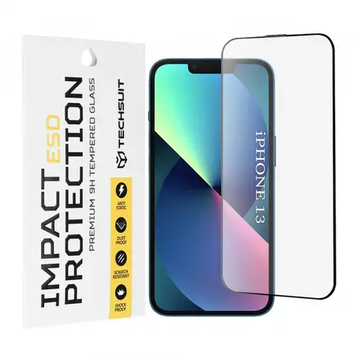 Folie de protectie Ecran Techsuit pentru Apple iPhone 14 / 13 Pro / 13, Sticla Securizata, Full Glue