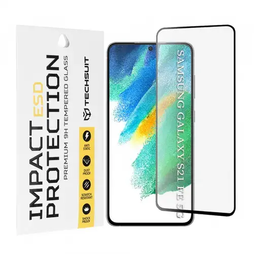 Folie de protectie Ecran Techsuit pentru Samsung Galaxy S21 FE 5G G990, Sticla Securizata, Full Glue