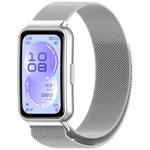 Curea Techsuit W009 pentru Huawei Band 11 / 11 Pro, Argintie