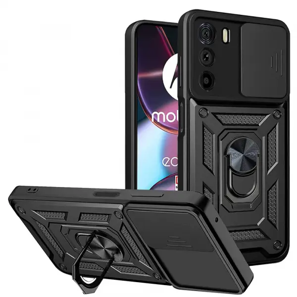 Husa pentru Motorola Edge 30, Techsuit, CamShield, Neagra