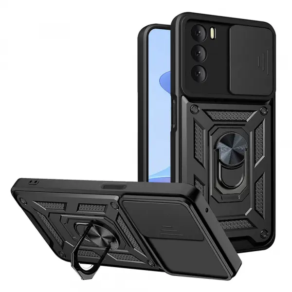 Husa pentru Oppo A16s / A54s / A16, Techsuit, CamShield, Neagra